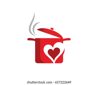 Cook Love Logo Template Design Vector, Emblem, Design Concept, Creative Symbol, Icon