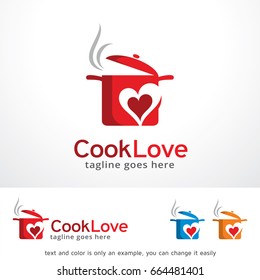 Cook Love Logo Template Design Vector, Emblem, Design Concept, Creative Symbol, Icon
