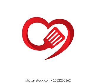 Cook Love Logo Template, Icon, Symbol - Vector