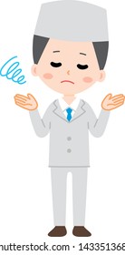 Cook man thinking about troubles