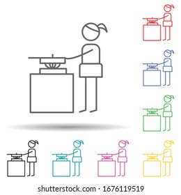 Cook multi color set icon. Simple thin line, outline vector of hobbie icons for ui and ux, website or mobile application