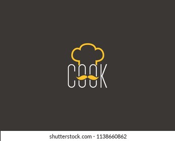 COOK WITH MUSTACHE AND HAT FOR ILLUSTRATION USE