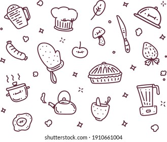 cook object vector illustration . cook doodle style