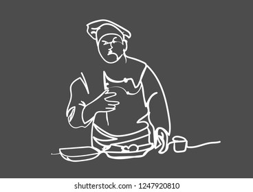 cook on the work