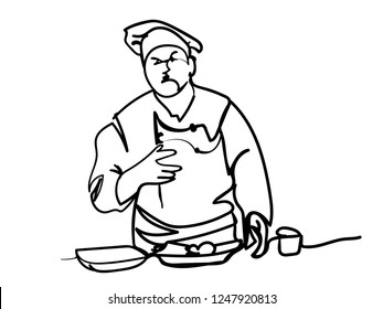 cook on the work