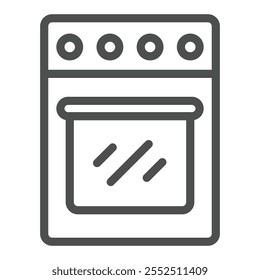 Cook oven line icon, cooking concept. Vector graphics. Kitvhen oven sign on white background, outline style icon for mobile or web design