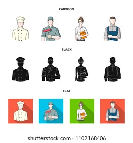 Cook, painter, teacher, locksmith mechanic.Profession set collection icons in cartoon,black,flat style vector symbol stock illustration web.