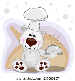 Cook Polar Bear with a tray in hand 