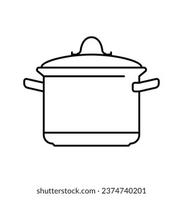 cook pot cooking line icon vector. cook pot cooking sign. isolated contour symbol black illustration