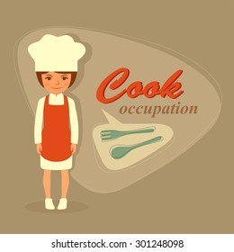 cook profession, cooking retro restaurant illustration, vector chef