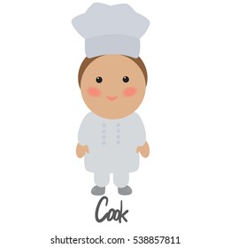 Cook profession. Isolated vector cartoon character on white background.