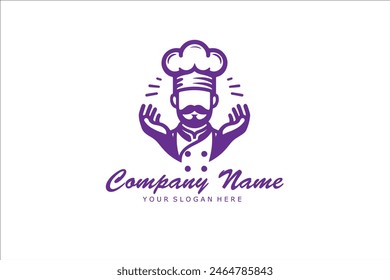 diseños de logo de cocinero y restaurante. Chef sombreros dibujos. Diseños de comida, café, comida rápida y logotipo de restaurante. Vectores de diseño de logotipos. Chef sombreros Ilustraciones vectoriales.