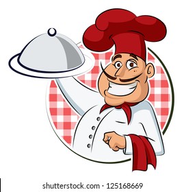 Cook restaurant. Vector illustration isolated on a white background.