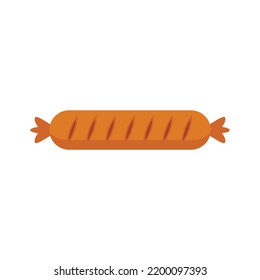Cook sausage icon. Flat illustration of cook sausage vector icon isolated on white background