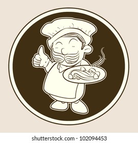 A Cook Serving Food