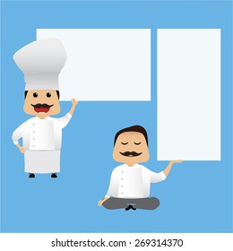 Cook set doing actions for use in advertising, presentations, brochures, blogs, documents and forms, etc.