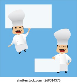 Cook set doing actions for use in advertising, presentations, brochures, blogs, documents and forms, etc.