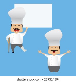 Cook set doing actions for use in advertising, presentations, brochures, blogs, documents and forms, etc.