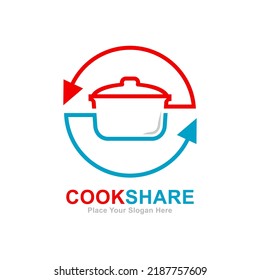 Cook share vector logo design. Suitable for business, culinary, and cooking
