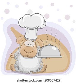 Cook Sheep with a tray in hand