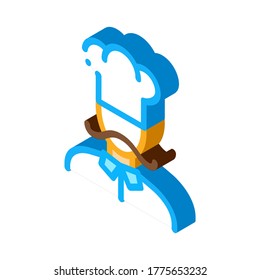 Cook Silhouette Icon Vector. Isometric Cook Silhouette isometric sign. color isolated symbol illustration