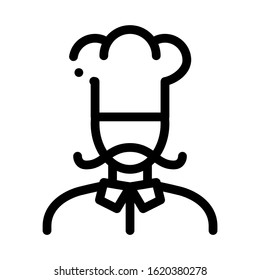 Cook Silhouette Icon Vector. Outline Cook Silhouette Sign. Isolated Contour Symbol Illustration