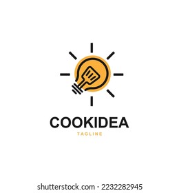 Cook smart idea symbol logo vector illustration.