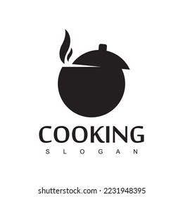 Cook Soup Logo Design Template, Vector of full of tasty soup for your menu