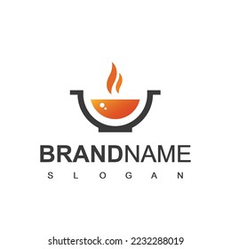 Cook Soup Logo Design Template, Vector of full of tasty soup for your menu