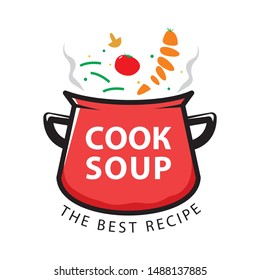 cook soup, vector collection of bowl full of tasty soup for your menu, logo, emblems and symbols