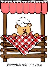 Cook teddy bear selling on stand for sale