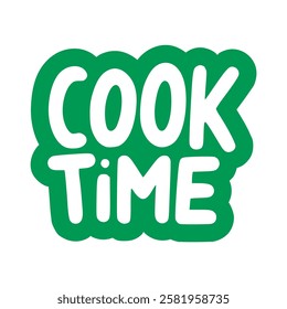 cook time sticker fashion trendy lifestyle vector illustration template design