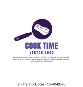 cook time, vector flat logo, icons a white background