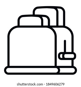 Cook toaster icon. Outline cook toaster vector icon for web design isolated on white background