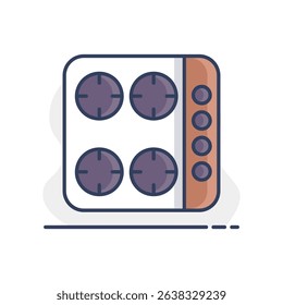 Cook top cooking panel, surface. Induction stove hob. Graph symbol for cooking web site design, logo, app, UI