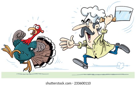 cook and turkey