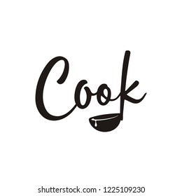Cook Typography with Coup Ladle Logo Design