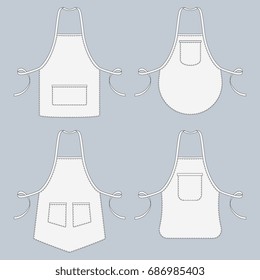 Cook uniform. Restaurant apron vector template collection. Illustration of uniform protective for kitchen and cooking