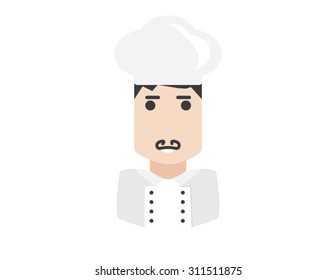 Cook vector avatar. Vector illustration of a kitchener