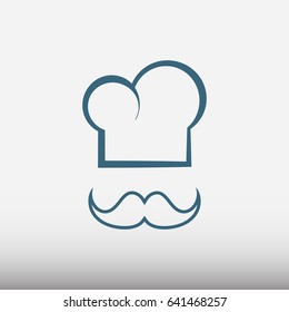 cook vector flat pictograph line icon stock design illustration