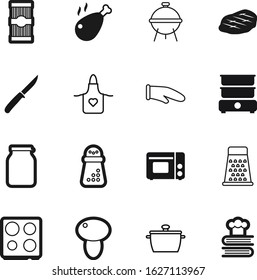 cook vector icon set such as: glove, vegetarian, boiler, nature, can, tasty, mitt, macaroni, drawing, gloves, women, text, kitchenware, garment, strip, business, vegetable, bag, container, house
