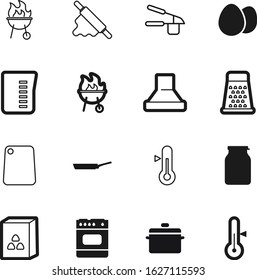 cook vector icon set such as: bird, stainless, mason, vegetable, cup, package, rolling, clip, life, garlic, silver, kitchenware, contemporary, exhaust, outline, diet, button, roll, saucepan, dough