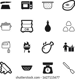 cook vector icon set such as: spatula, bakery, vegetarian, oven, steel, nobody, scales, button, barbecue, icons, protein, furniture, pastry, shape, blade, party, measurement, bone, washing, vegetable