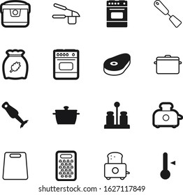 cook vector icon set such as: menu, chop, seasoning, medical, outline, accessory, fiber, control, press, salt, cereals, empty, toast, silhouette, pepper, snack, multi, sodium, detail, powder, mixer