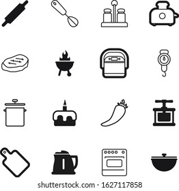 cook vector icon set such as: steel, weight, balance, beef, detail, ham, grinder, steak, collection, board, house, cover, rice, celebration, eat, holiday, stove, blank, mexican, tasty, aero, witch