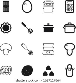 cook vector icon set such as: editable, business, induction, rice, button, drop, whisk, space, shadow, green, machine, cheese, barbecue, double, potatoes, set, cornflakes, apron, clothing, pasta
