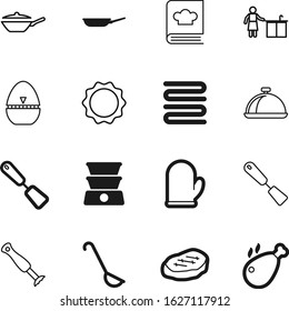cook vector icon set such as: induction, towel, double, lid, learning, kitchenware, gas, gourmet, catering, beauty, towels, nutrition, potholder, steak, book, fresh, stopwatch, meat, dish, roll