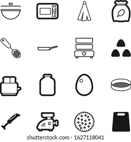 cook vector icon set such as: magic, pot, bakery, oven, utensil, house, homemade, outline, jars, warm, sifter, tableware, delicious, pan, crumbs, eating, label, shower, towels, canning, drink