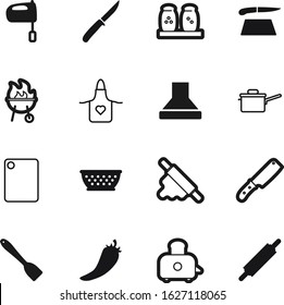 cook vector icon set such as: simple, toast, pasta, web, toaster, colander, spatula, range, slice, jalapeno, grill, hood, grilled, army, house, hand, traditional, party, breakfast, electric