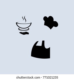 cook, waiter, delicious food, worthy maintenance vector icon